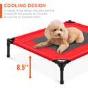 Best Choice Products 30in Elevated Cooling Dog Bed, Outdoor Raised Mesh Pet Cot w/Removable Canopy Shade Tent, Carrying Bag, Breathable Fabric - Red
