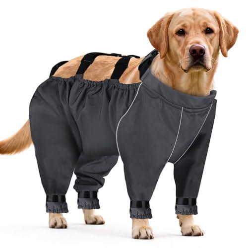 Dog Snow Pants, Anti Dirt Pants for Dogs, Puppy Snow Pants for Winter, Dog Snowsuit with Out Boots, Adjustable Suspender Pants for Outdoor Walking & Paw Protectors, Size 7XL