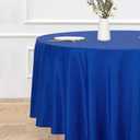 sancua Round Tablecloth - 120 Inch - Water Resistant Spill Proof Washable Polyester Table Cloth Decorative Fabric Table Cover for Dining Tables, Buffet Parties and Camping, Blue