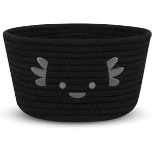Small Storage Basket for Nursery, Cute Baby Cotton Rope Basket, Animal Storage Bins, Axolotl Decor Towel Decor Storage Cat Dog Bins, 8.6" D x 4.9" H IN