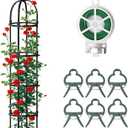 1 Pcs 6.7FT Garden Obelisk Trellis for Climbing Plants Outdoor, Rustproof Metal Plant Flower Trellises,Garden Obelisk Trellis for Indoor Outdoor Flowers Vegetable Fruits Vines Support (Black)