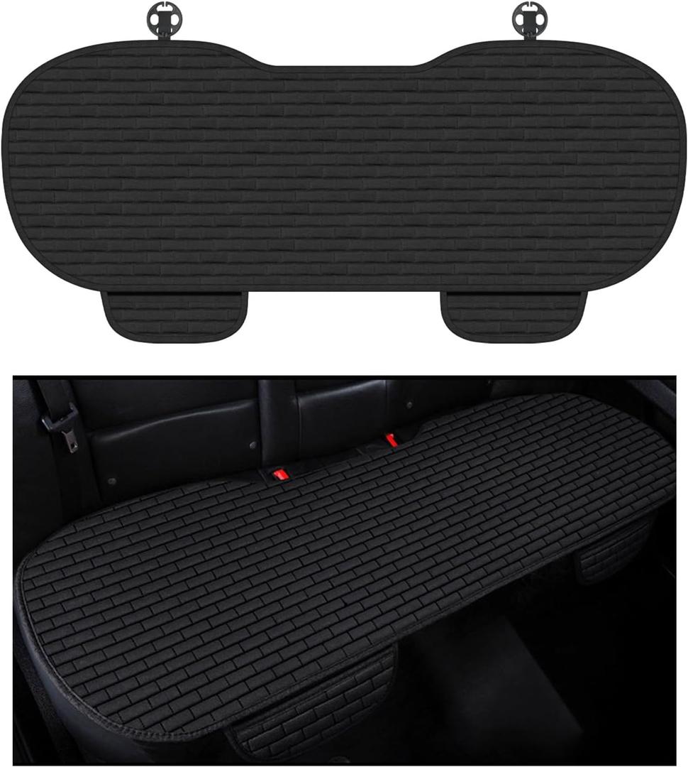 Car Back Seat Cover,Non-Slip & Breathable Bench Seat Cover with Side Pockets for Car Storage & Protecting Interiors,Universal All-Season Seats Back Protector for Most Cars,SUVs (Rear Seat Cover)