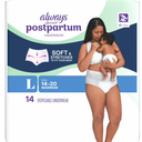 Always Discreet Postpartum and Adult Incontinence Underwear for Women, Large, Maximum Protection, 14 Count