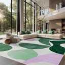 9x12 ft. Area Rug for Living Room Bedroom, Soft Washable Rug Modern Non Slip, Low Pile Geometric Carpet for Kids Room Classroom Nursery Dorm (Light Green)