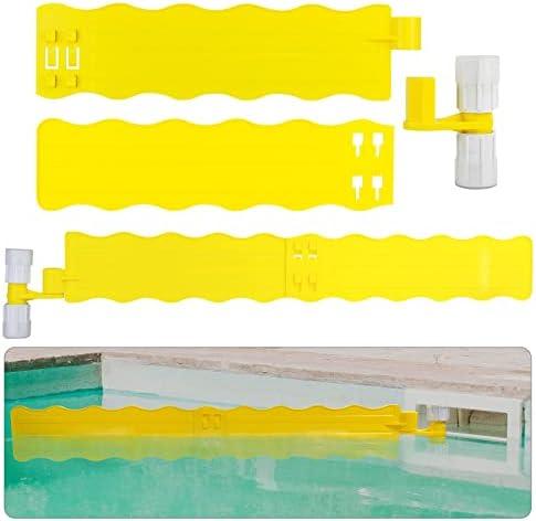 MAPOTAD Pool Skimmer,Hands Free Pool Leaf Skimmer,Work with Most Skimmer Systems on Above-Ground and in-ground Pools,6.7 Inches to 4 Inches (Yellow)