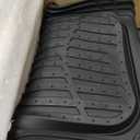 Motor Trend FlexTough 4-Piece Heavy Duty Floor Mats for Cars Trucks SUVs, Automotive Floor Mats Car Mats Full Set Front, Rear & Cargo, Trim-To-Fit Semi-Custom Deep Dish All Weather Rubber Mats - Black