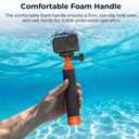 SmallRig Floating Hand Grip Waterproof Monopod, Action Camera Accessories for DJI Action 6/5 Pro/4/3, for Go Pro Hero 13/12/11/10 Black, for Insta360, Underwater Hand Stick for Water Sports (Orange)