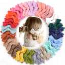 CLLOT 40 Pieces Girls Hair Bows Linen Fabric Bows Alligator Clips Hair Accessories for Little Girls Toddlers Kids and Teens