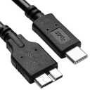 3.3FT USB 3.0 External Hard Drive Cord, Micro B to USB C for WD My Passport, Seagate, Toshiba, Canvio, LaCie, Compatible with iPhone 15, 16,17, PC, Mac, Samsung, LG, Moto, Pixel & Other USB-C Devices