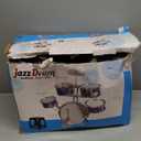 M SANMERSEN Upgraded Kids Jazz Drum Set Toddler Toy Drum Set with Stool, Plastic Rock Jazz Drum Kit Musical Toys Gift for Boys Girls 1-3 3-5 (Blue)