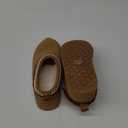 FITORY Womens Platform Slippers, Suede Ankle Boots with Fleece-lined for Indoor Outdoors 7 Chestnut