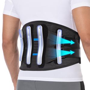Fit Geno Back Brace for Lower Back Pain Men & Women: Adjustable Lumbar Support Brace for Pain Relief - Breathable Waist Belt for Comfort - L/XL