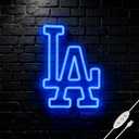 LA Neon Sign for Wall Decor for Fans Light Up Sign, Dimmable Led Neon Light Birthday Gifts for Man Cave, Bedroom, Party, Club, Bar, Dorm