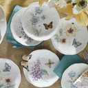 Lenox Dinnerware Set, Butterfly Meadow 6-Piece Tidbit Plate Set, Service For 6, Durable Porcelain Appetizer Plates, Dishwasher And Microwave Safe, Ceramic Plates, Salad Plate (Assorted, 6 Piece)