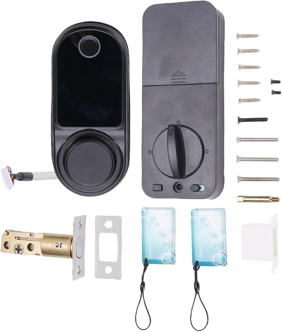 Smart Fingerprint Door Lock Keypad Deadbolt Lock with APP Control for Home Hotel Office Apartment, Feature Heavy Duty Keyless Entry Front Door Lock, High Recognition Rate