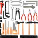 56 Pcs Kids Toy Tool Set Construction Party Supplies Plastic Pretend Play Accessory for Boys with Screwdrivers Pliers Axes Saws