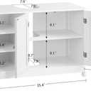 35.4" Pedestal Sink Storage Cabinet with 2 Doors and Adjustable Shelves, Bathroom Sink Cabinet, Under Sink Storage with U-Shape Cut-Out, White, 12"D x 35.4"W x 23.5"H