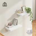 Dreamland 24" Floating Shelves for Wall, 12" Deep Thicker White Floating Shelves, Wall-Mounted Shelves for Bedroom, Living Room, Kitchen, Bathroom - Set of 2