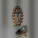 VILLAGE GIFT IMPORTERS Olive Wood Stations of The Cross Holy Water Font (Beaded-Style)