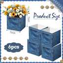 6 x 6 Pack Blue Jean Baby Shower Centerpieces for Table Baby Shower Flower Boxes Denim Jean Decorative Boxes Snack Food Holder for Denim and Diamonds Theme Celebration Party Supplies