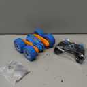 SpringFlower Remote Control Car Toy for Boys 3 4 5 6 7 8 Years Olds, Rechargeable Dinosaur RC Cars,360° Flip Double Sided RC Stunt Cars with Led Light, Dinosaur Toys for Kids Birthday Xmas Gifts,Blue