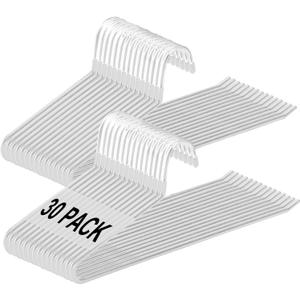 devesanter Pants Hanger, 30 Pack Space Saving Open-Ended Metal Pants Hanger, Non Slip Trousers Slack Hangers Organizers for Pants Jeans Slacks Scarf Trousers TiesWhite