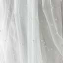 1 Tier Pearl Wedding Bridal Veil With Metal Comb F55 (Fingertip Length (38 inches), Ivory)