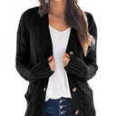 PRETTYGARDEN Women's Open Front Cardigan Sweaters Fall Fashion Button Down Cable Knit Chunky Winter Clothing Outerwear Coats, Large
