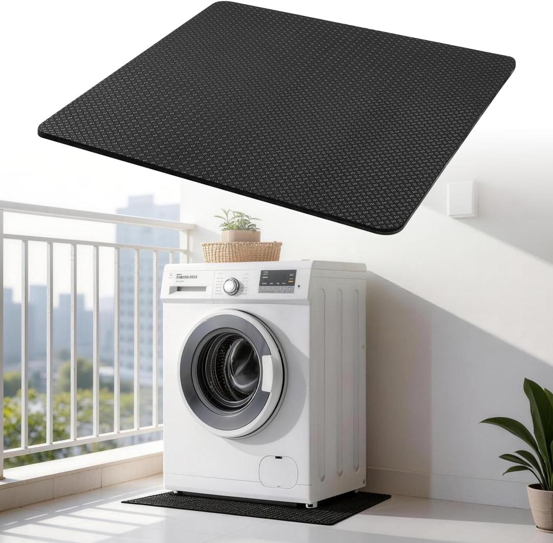 Under Washing Machine Mat, Doubled-Sided Non Slip Washer Pan, Anti-Vibration Dryer Mat, 27" x 27"