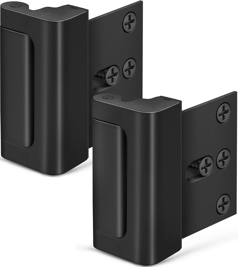 Home Security Door Lock Door Reinforcement Lock Door Locks for Kids Safety Flip Door Lock Latch Childproof Night Lock Door Security Front Door Child Safety Lock (2, Black)