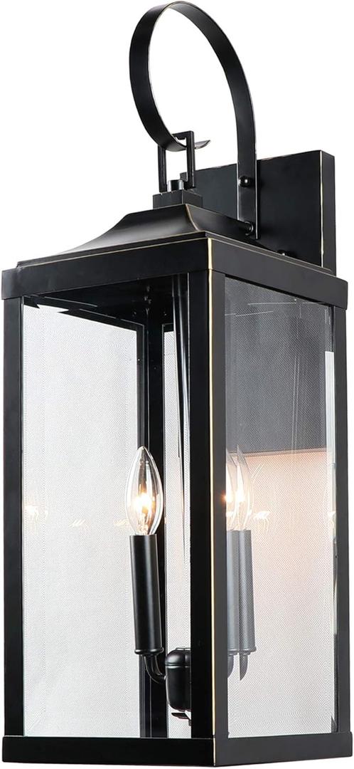 AA Warehousing 2 Light Outdoor Wall Lantern in Imperial,  Black