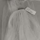 HEREAD 1 Tier Bride Wedding Veil Short Fingertip Length Bridal Tulle Veils with Comb for Women (White)