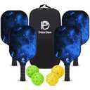Dulce DOM Pickleball Paddles Set of 2/4 - USAPA Approved, 4 Indoor Outdoor Pickleball Balls, Fiberglass Surface Paddle Racket with Cover Bag, Ideal Training Equipment Gift for Men & Women