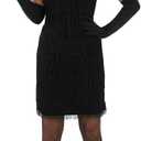 fun shack Womens Flapper Costume Black Dress Decades 20s Costumes For Women (XX-Large)