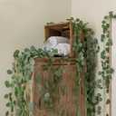 CQURE 8Pcs Eucalyptus Garland,Artificial Eucalyptus Leaves Table Greenery Garland Wreath Spring Vines for Wedding Party Table Bedroom Wall Room Decor