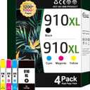 910 Ink Cartridge: Suitable for 910XL OfficeJet 8020, 8025, 8035 Printers (4-Pack)