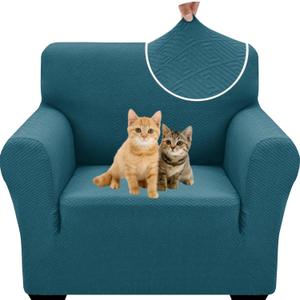 XINEAGE New Stretch Armchair Covers 1 Piece Chair Slipcovers Chair Protector for Living Room Thick Soft Chair Cover with Elastic Bottom Couch Cover for Pets Kids (31"-46", Peacock Blue)