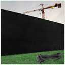 ColourTree 5' x 10' Black Fence Screen Privacy Screen - Commercial Grade 170 GSM - Heavy Duty - Cable Zip Ties Included