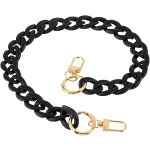Black Bag Chains Purse Strap Acrylic Handbag Chain Adjustable Handbag Shoulder Strap Replacement, DIY Craft Short Bag Handle for Clutch Purse, Shoulder Bags 17.7" Length