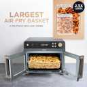 Ninja | French Door Premier Air fry Oven | 10-in-1 functions | 20.3-qt capacity | 5-qt Air Fry Basket, Sheet Pan, Wire Rack, Broil Rack | PFAS-free, Dishwasher-Safe Accessories | Cyberspace | FO101BL, 15.8"D x 16.53"W x 13.48"H