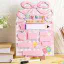 1 Set Pink Bow First Day and Last Day of School Board Sign for Kids Pink Bow School Chalkboard with Markers Reusable Personalized Chalkboard for Kids Preschool Kindergarten Photo Prop Gifts