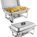 Garvee Chafing Dish Buffet Set 2 Pack, 8 QT Food Servers and Warmers Stainless Steel Chafer with Water Pan for Weddings, Parties, Banquets, and Catering