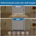 hyha 32 Inch Door Draft Stopper, Blocks Hot Cold Air with Removable Washable Cover, Gaps Up to 3 Inch, All-Season Noise and Wind Seal, Under Draft Stopper for Bottom of Door Window, Grey