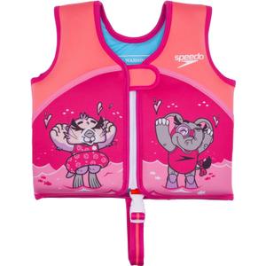 Speedo Kids' Begin to Swim Flotation Classic Life Vest UPF 50 (Large, Flu Orange Otter Ellie)