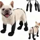 BECEMURU Winter Dog Boots Leggings with Anti-Slip Sole, Dog Paw Protector, Perfect for Outdoor Walking, Hiking, Waterproof and Anti-Fall Dog Shoes with Adjustable Strap (L)