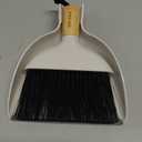 MR.SIGA Mini Dustpan and Brush Set, Portable Cleaning Brush and Dustpan Combo with Bamboo Handle, 1 Set (White)