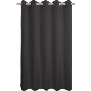 River Dream No Hook Hotel Cloth Black Shower Curtain Microfiber Waterproof - Soft Fabric Shower Curtain or Liner Washable, Black, 71x74