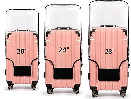 3PCS Clear PVC Suitcase Cover Protectors Transparent Luggage Covers Waterproof Wheeled Suitcase Dust Cover Dustproof Travel Luggage Sleeve Protector 20"+24" 28" (3PCS Upgraded)