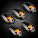5X Amber LED Cab Lights Smoked Cab Roof Running Top Marker Light Compatible for Dodge Ram 1500 2500 3500 4500 5500 2003-2018 Pickup Trucks
