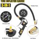 18 Pieces Air Compressor Accessories kit, 1/4 in x 25 ft Recoil Poly Air Compressor Hose Kit, 1/4" NPT Quick Connect Air Fittings, 100 PSI Tire Inflator Gauge, Blow Gun, Couplers and Plugs